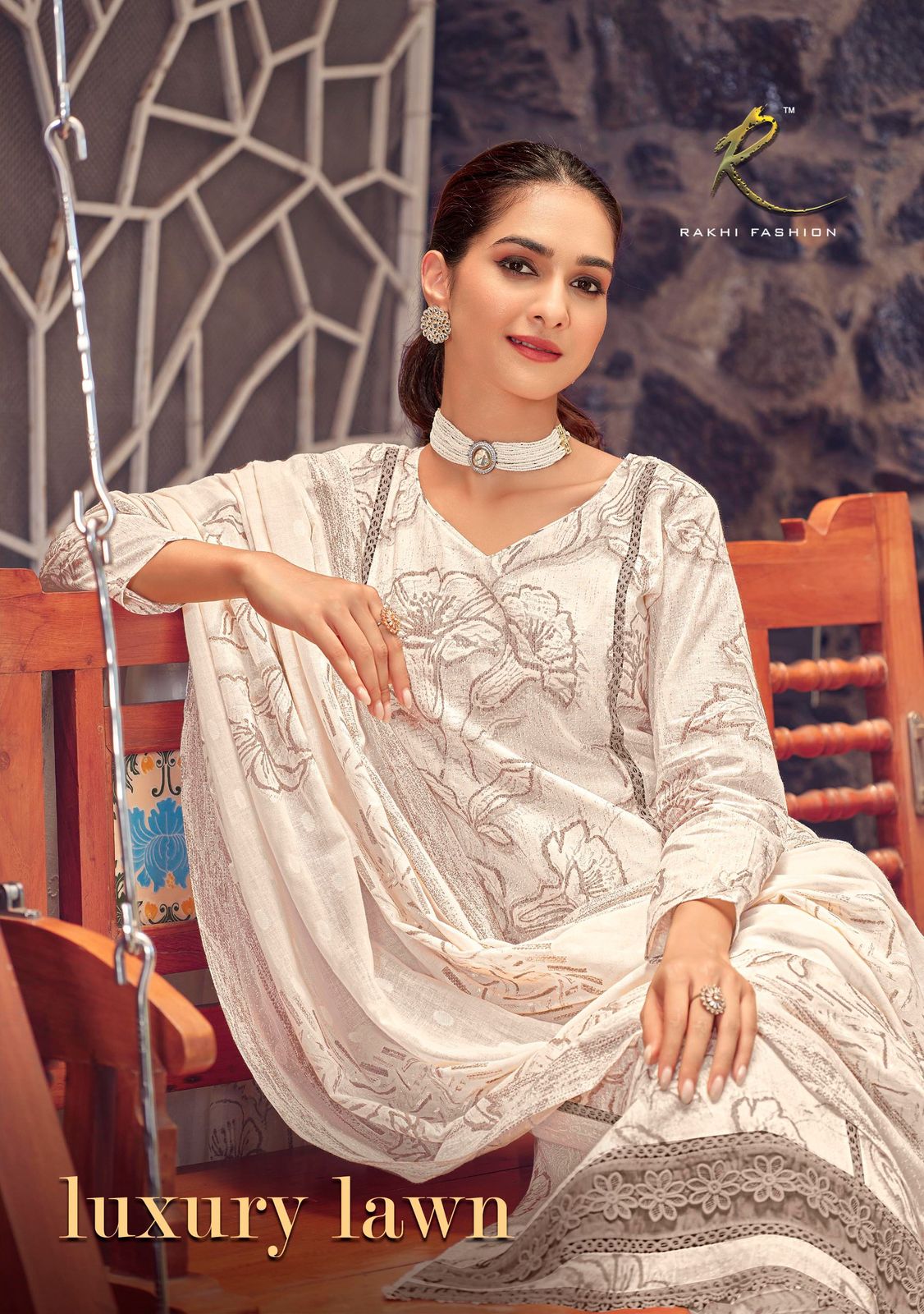 Luxury Lawn Rakhi Fashion Cotton Karachi Salwar Suits Wholesaler