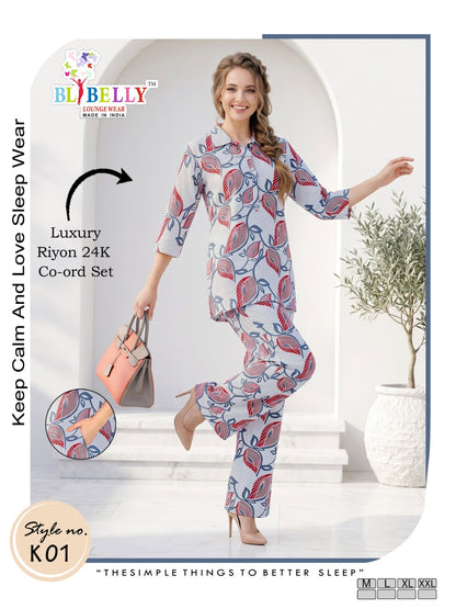 Luxury Rayon 2206 Belly Co Ord Set Exporter Ahmedabad