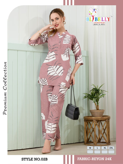 Luxury Rayon 2206 Belly Co Ord Set Exporter Ahmedabad