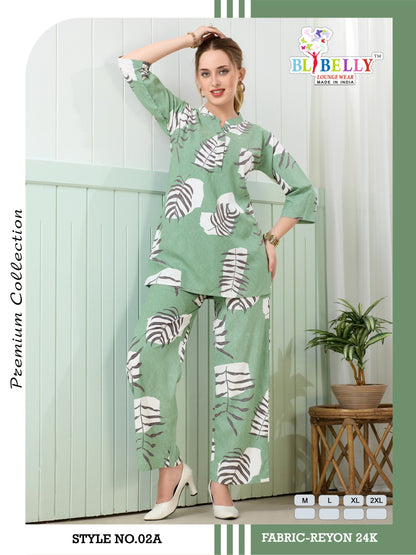 Luxury Rayon 2206 Belly Co Ord Set Exporter Ahmedabad