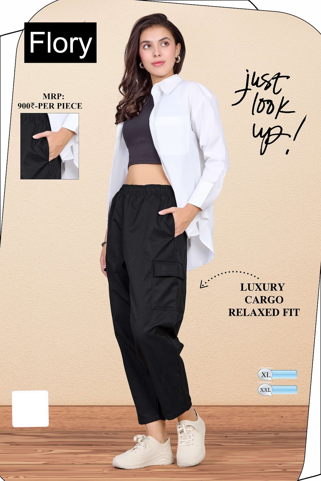 Luxury Relax Fit Flory Terry Women Cargo Pants Exporter Gujarat