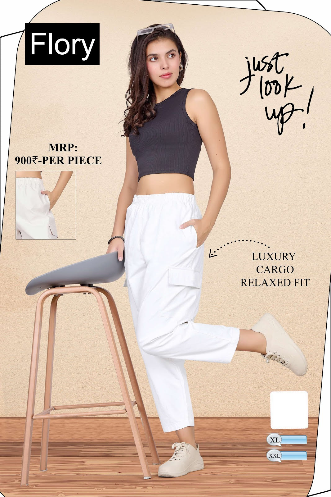 Luxury Relax Fit Flory Terry Women Cargo Pants Exporter Gujarat
