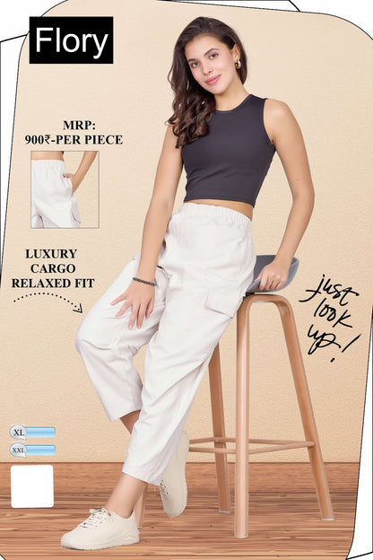 Luxury Relax Fit Flory Terry Women Cargo Pants Exporter Gujarat