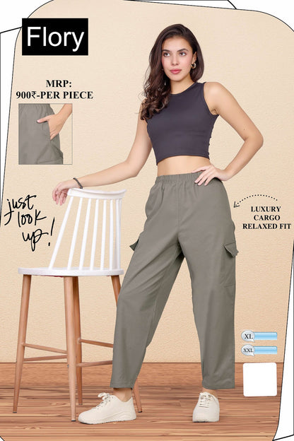 Luxury Relax Fit Flory Terry Women Cargo Pants Exporter Gujarat