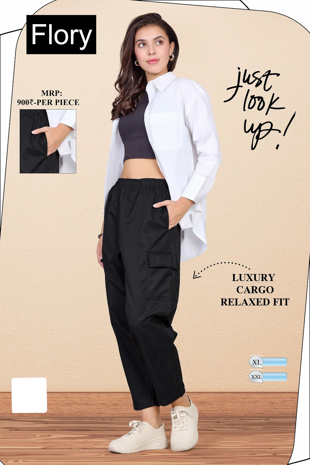 Luxury Relax Fit Flory Terry Women Cargo Pants Exporter Gujarat