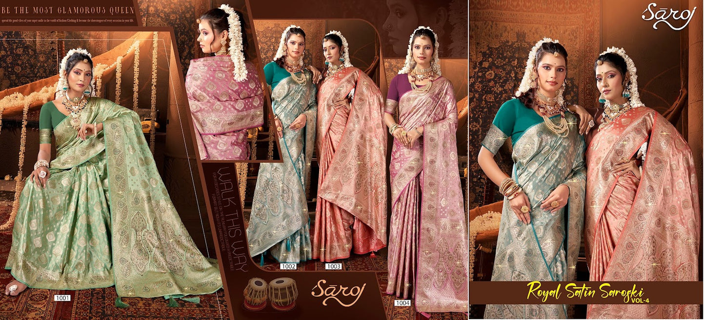 Luxury Silk Saroski Saroj Satin Silk Sarees Manufacturer Ahmedabad