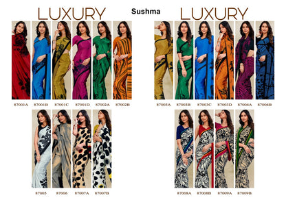 Luxury Sushma Crape Sarees Wholesale