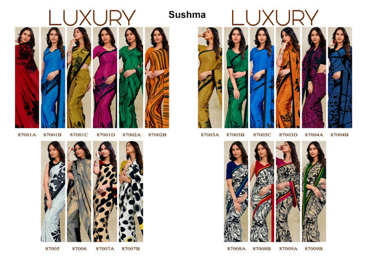 Luxury Sushma Crape Sarees Wholesale