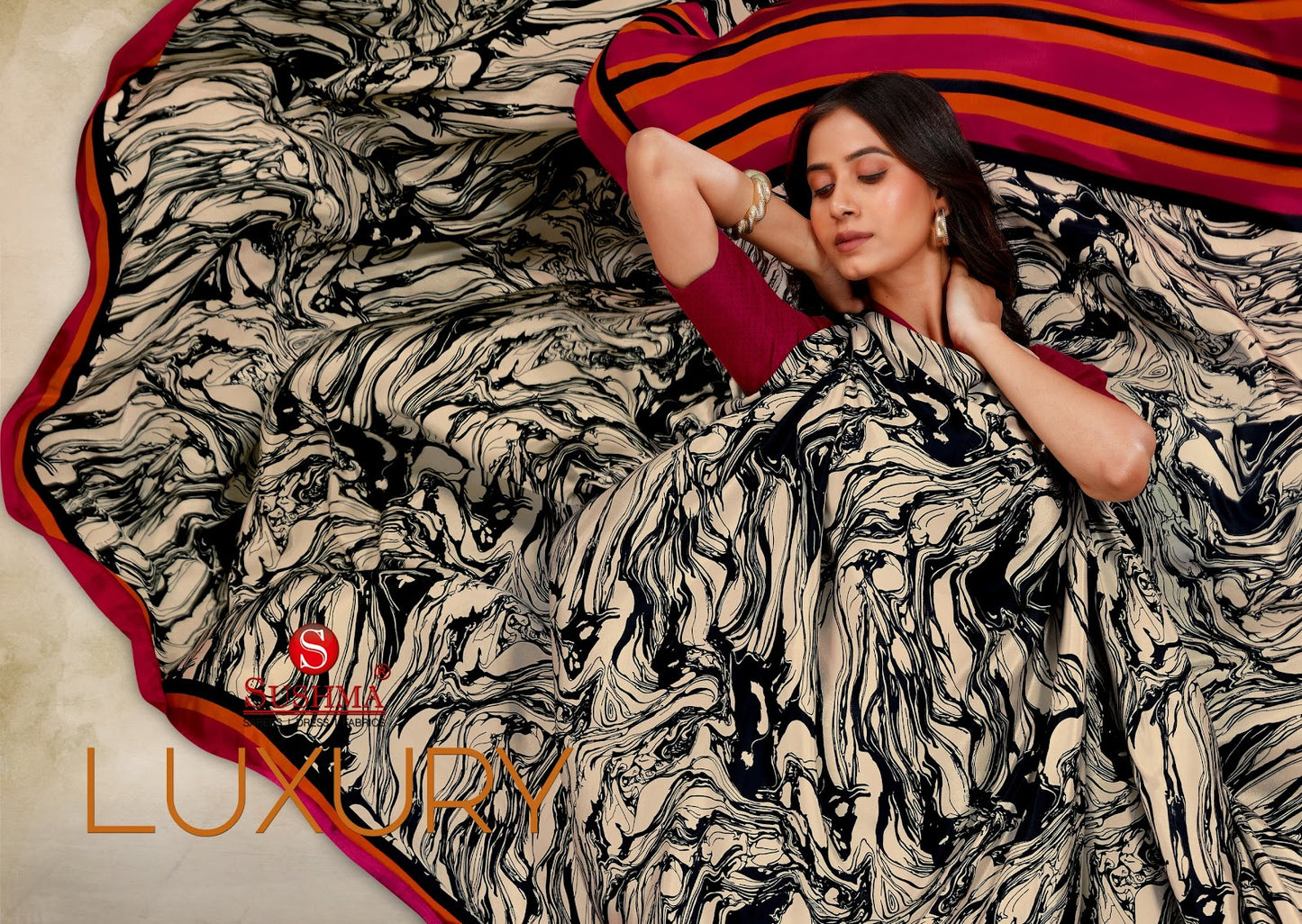 Luxury Sushma Crape Sarees Wholesale
