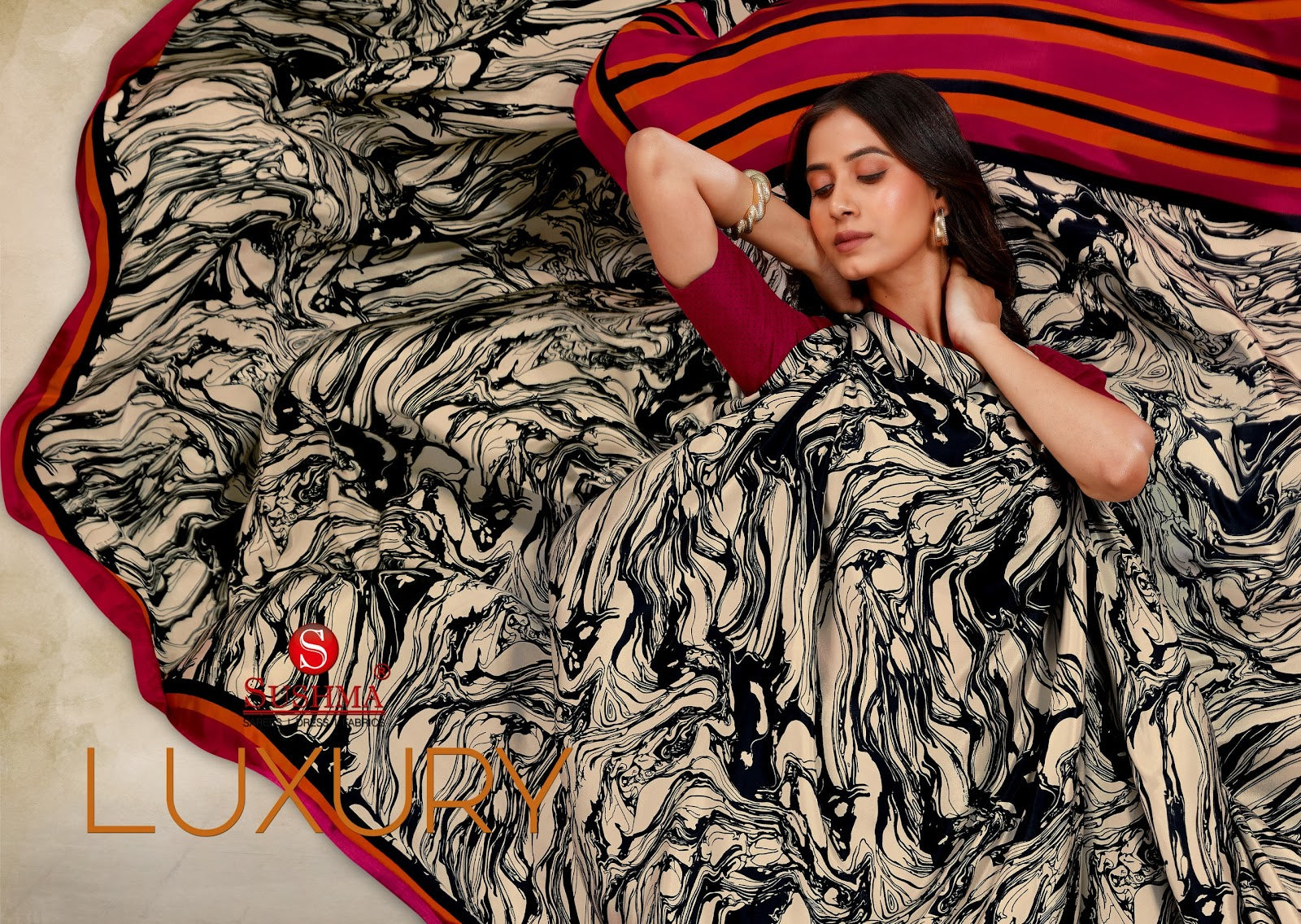 Luxury Sushma Crape Sarees Wholesale