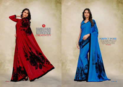 Luxury Sushma Crape Sarees Wholesale