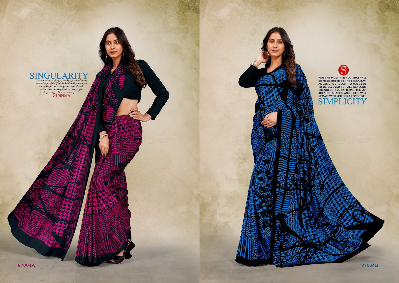 Luxury Sushma Crape Sarees Wholesale