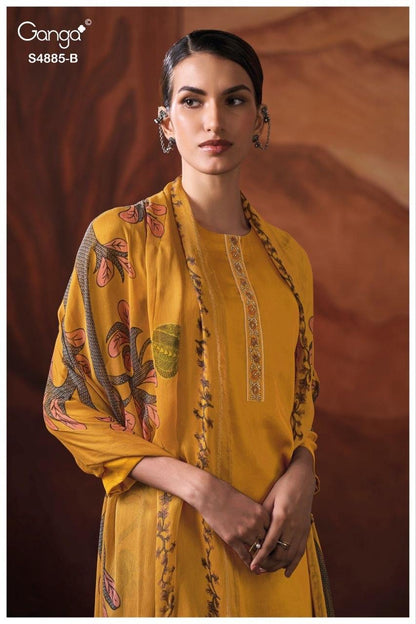 Lvessa S4885 Ganga Cotton Satin Plazzo Style Suits Manufacturer Ahmedabad