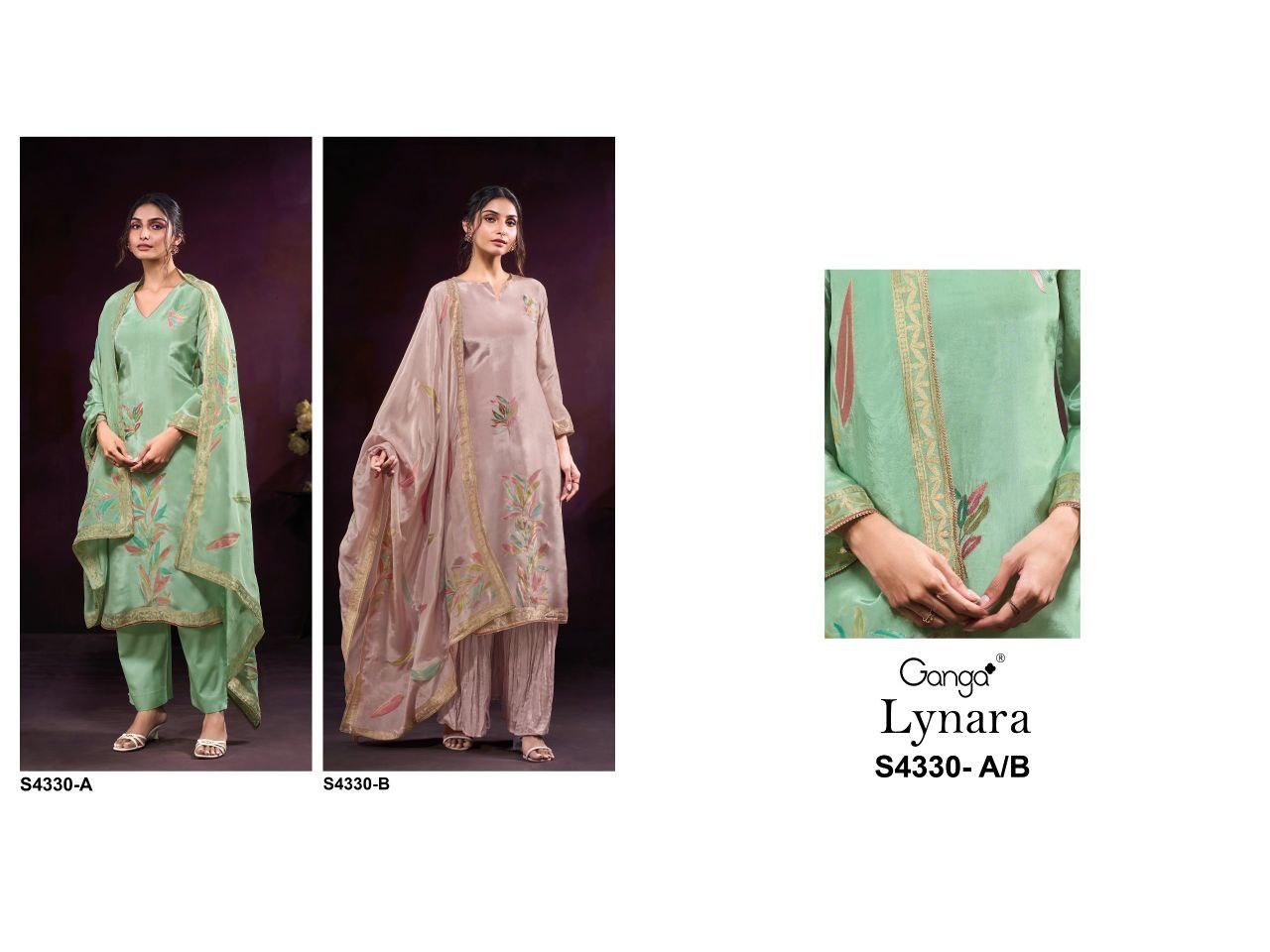 Lynara 4330 Ganga Premium Silk Plazzo Style Suits Manufacturer Ahmedabad