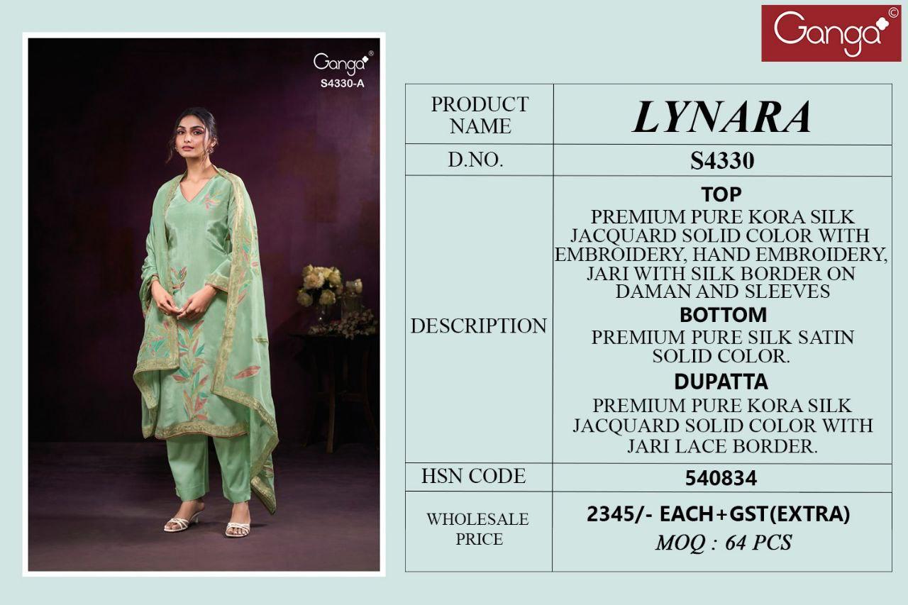 Lynara 4330 Ganga Premium Silk Plazzo Style Suits Manufacturer Ahmedabad
