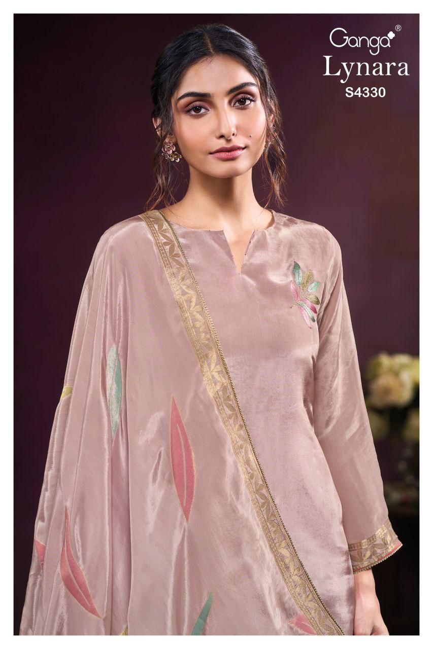 Lynara 4330 Ganga Premium Silk Plazzo Style Suits Manufacturer Ahmedabad