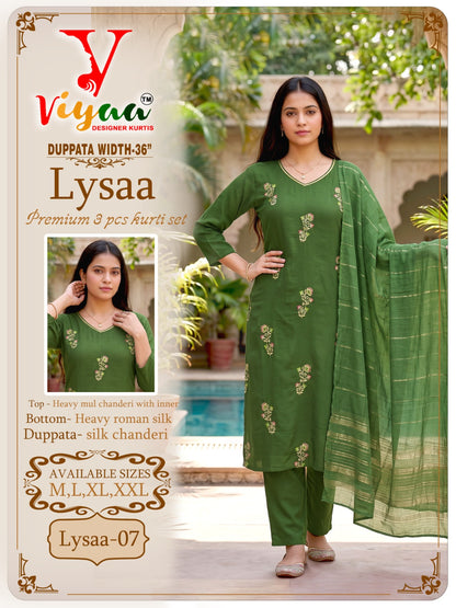 Lysaa Viyaa Chanderi Readymade Pant Style Suits Supplier Gujarat