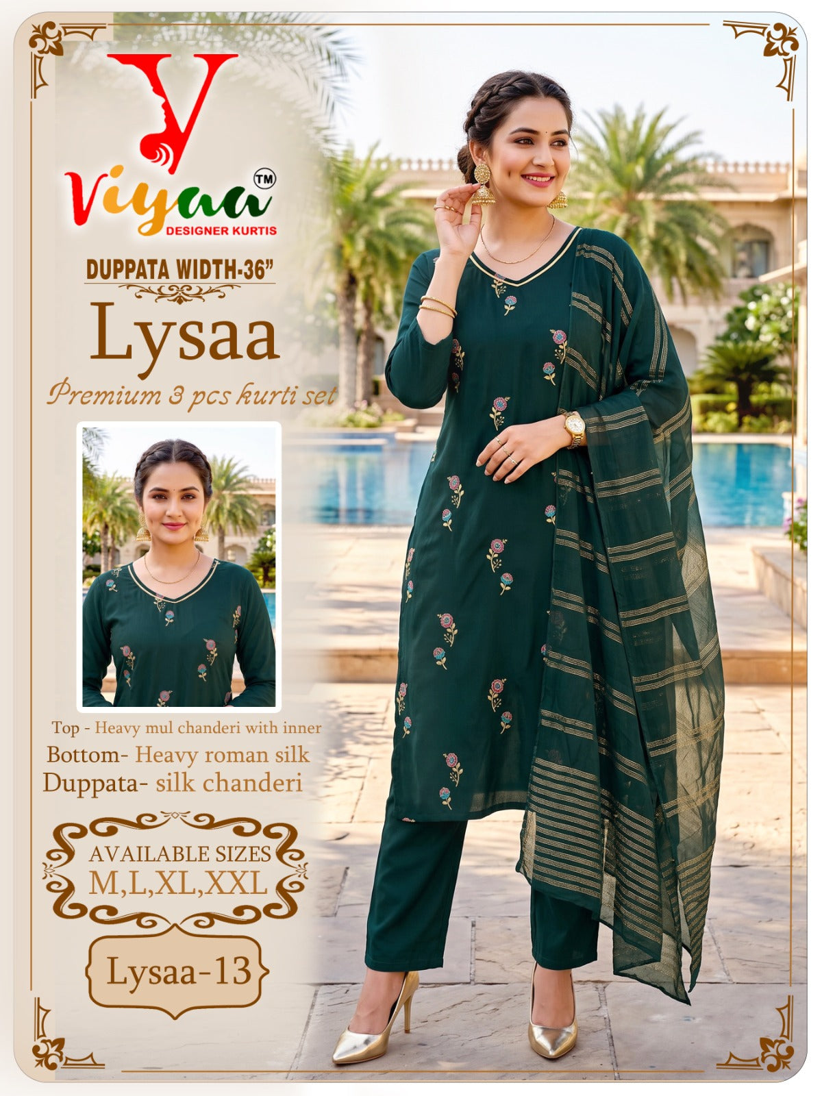 Lysaa Viyaa Chanderi Readymade Pant Style Suits Supplier Gujarat
