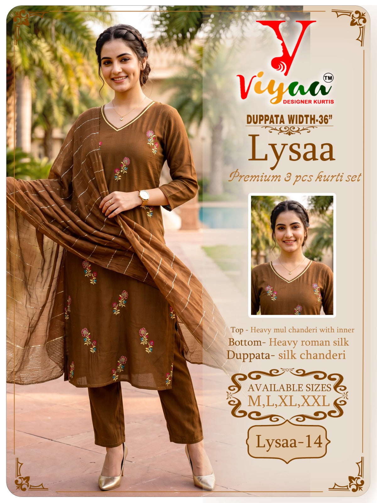 Lysaa Viyaa Chanderi Readymade Pant Style Suits Supplier Gujarat