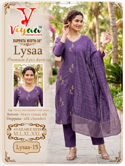 Lysaa Viyaa Chanderi Readymade Pant Style Suits Supplier Gujarat