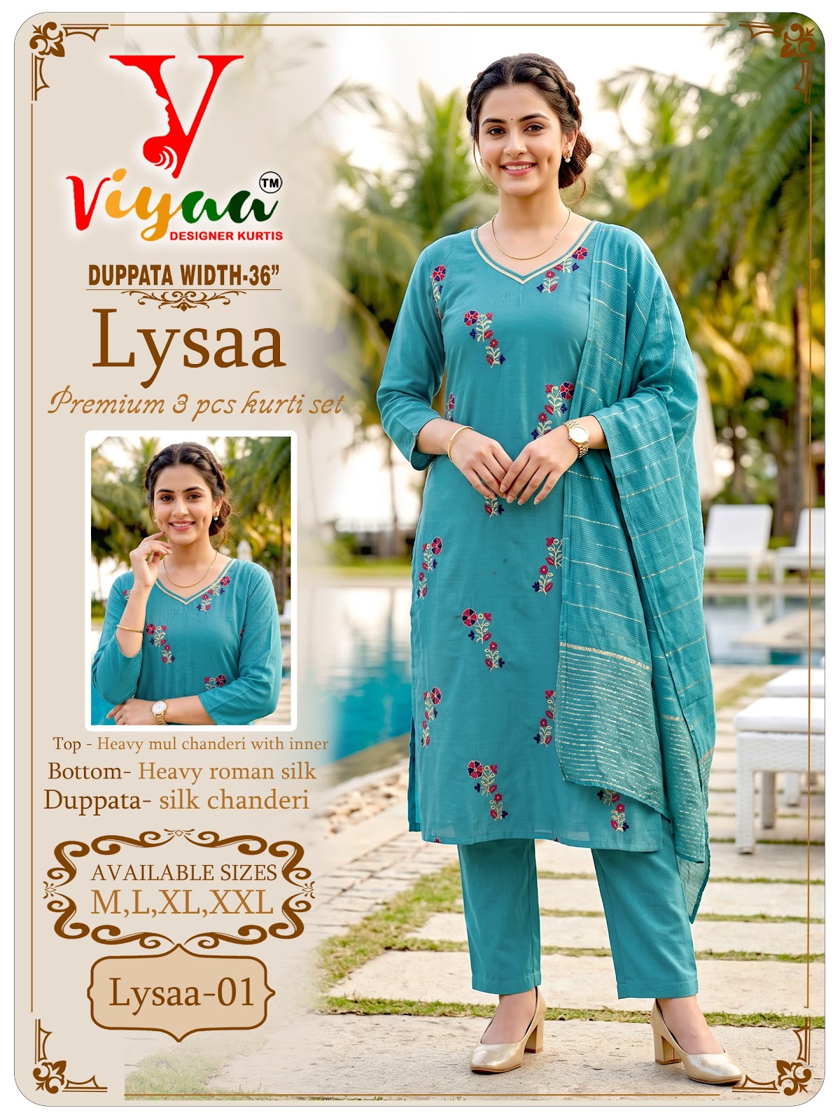 Lysaa Viyaa Chanderi Readymade Pant Style Suits Supplier Gujarat