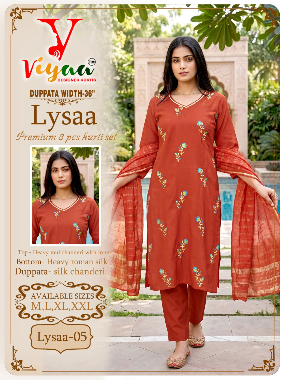 Lysaa Viyaa Chanderi Readymade Pant Style Suits Supplier Gujarat