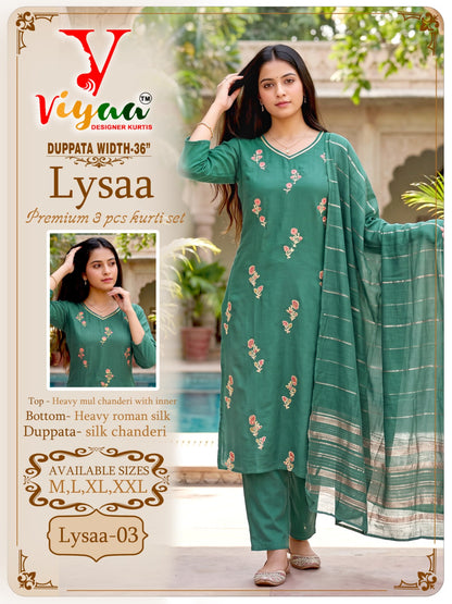 Lysaa Viyaa Chanderi Readymade Pant Style Suits Supplier Gujarat