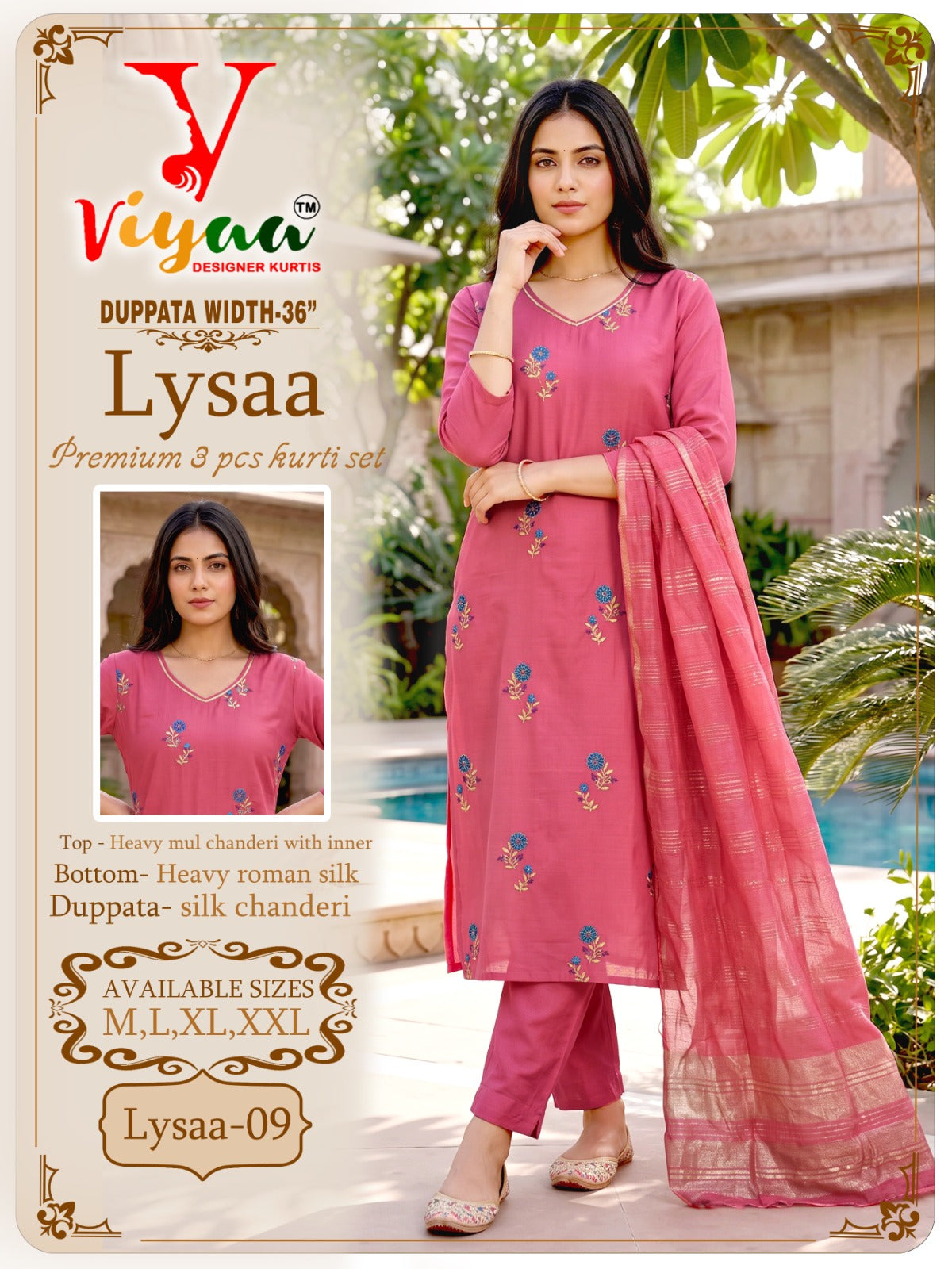 Lysaa Viyaa Chanderi Readymade Pant Style Suits Supplier Gujarat