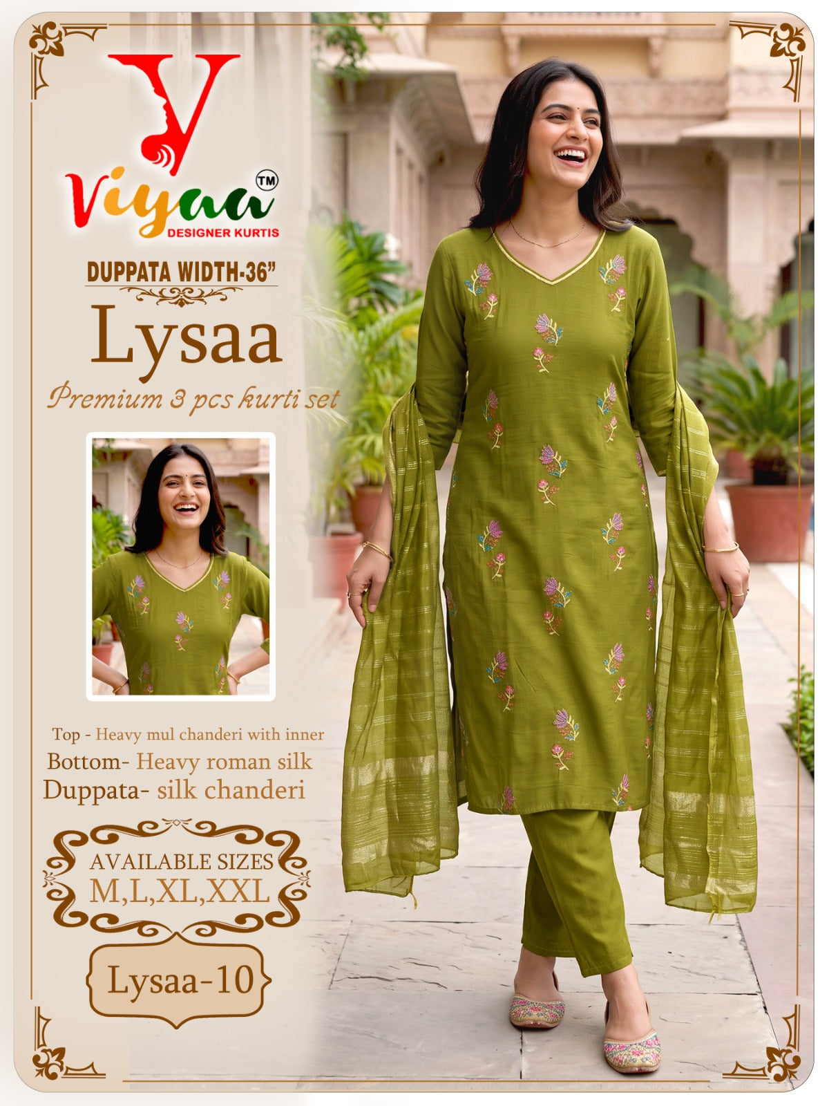 Lysaa Viyaa Chanderi Readymade Pant Style Suits Supplier Gujarat