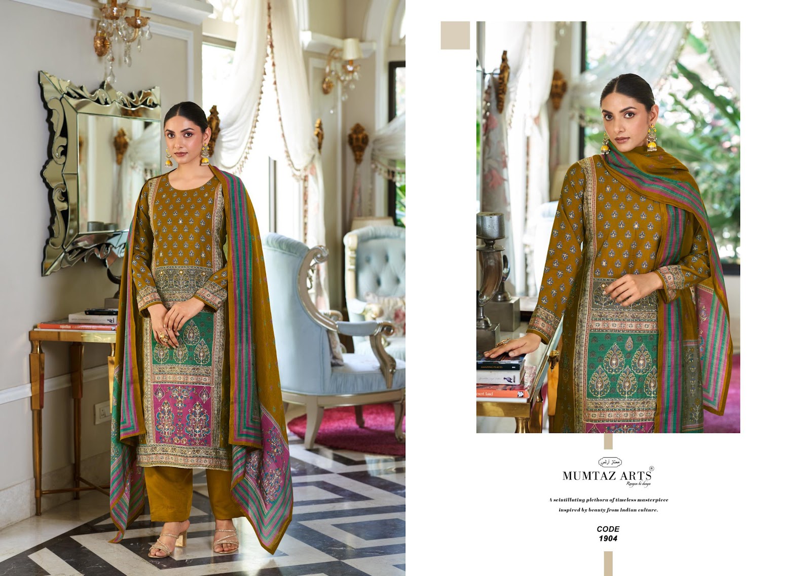 Lysha Mumtaz Arts Modal Silk Karachi Salwar Suits Manufacturer India