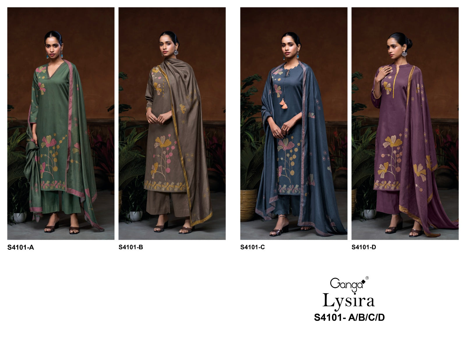 Lysira 4101 Ganga Plazzo Style Suits Manufacturer India