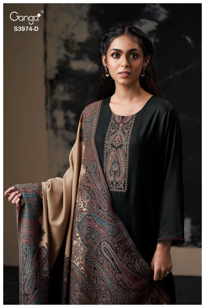 Lysra 3974 Ganga Pashmina Suits Exporter India