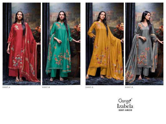 Lzabela S3037 Ganga Russian Silk Plazzo Style Suits Wholesaler