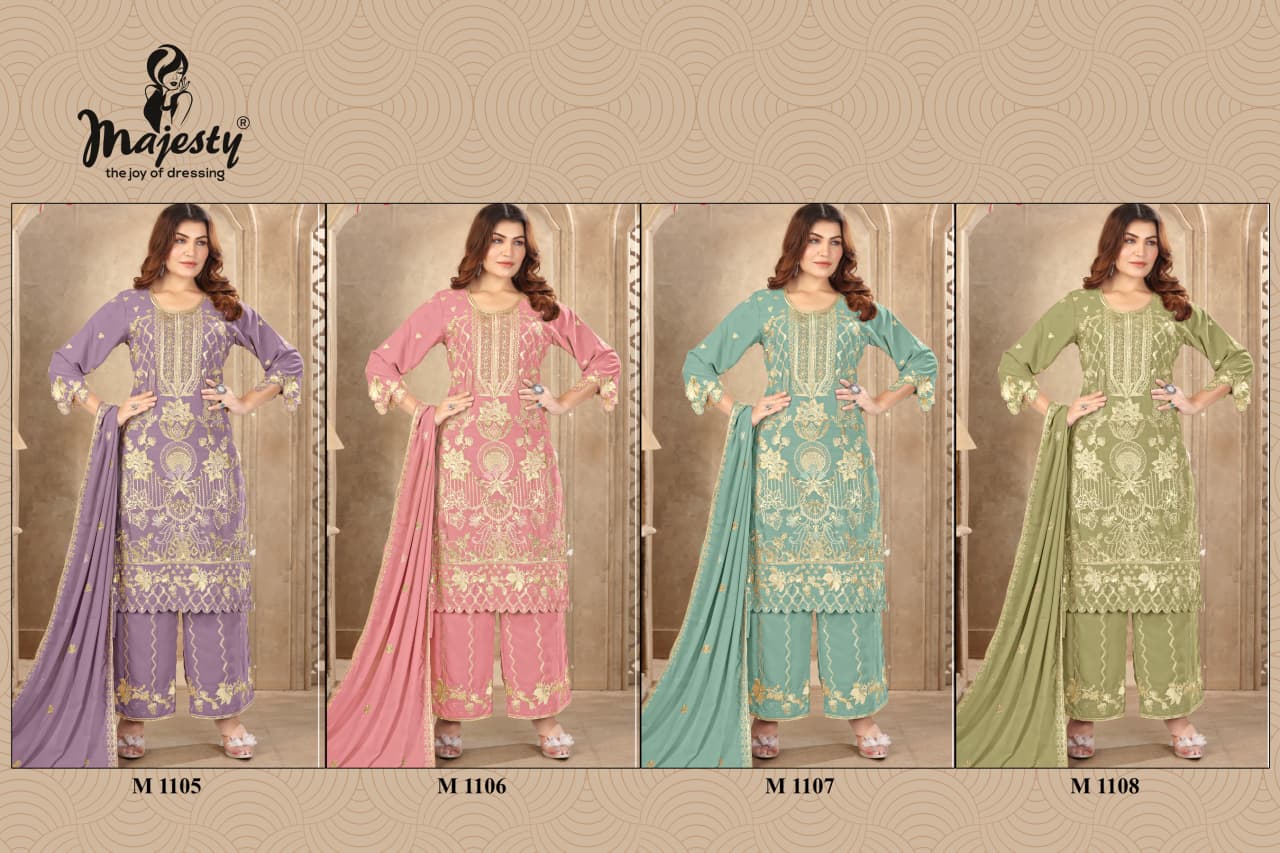 M1105 To M1108 Majesty Fox Georgette Pakistani Salwar Suits Manufacturer India
