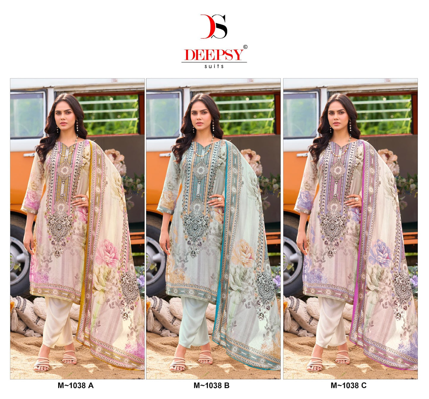 M 1038 Deepsy Viscose Muslin Karachi Salwar Suits Wholesaler India