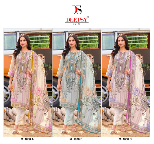 M 1038 Deepsy Viscose Muslin Karachi Salwar Suits Wholesaler India