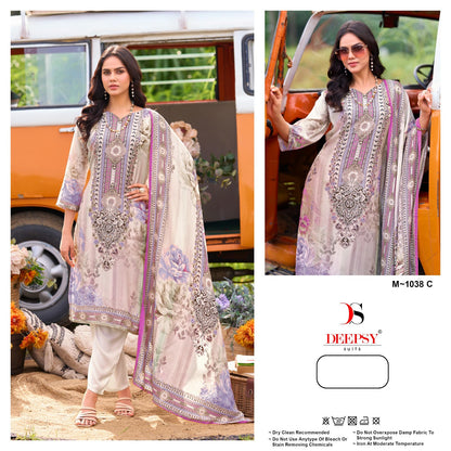 M 1038 Deepsy Viscose Muslin Karachi Salwar Suits Wholesaler India