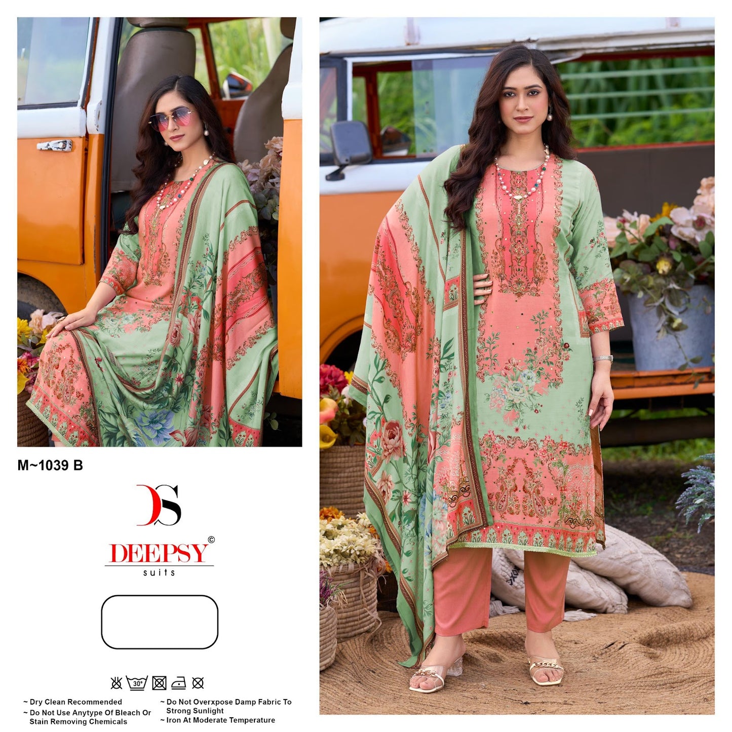 M 1039 Abc Deepsy Viscose Muslin Karachi Salwar Suits Wholesale