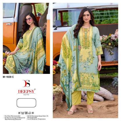 M 1039 Abc Deepsy Viscose Muslin Karachi Salwar Suits Wholesale