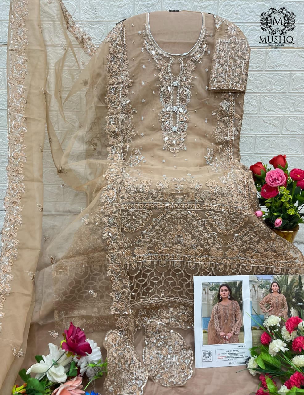 M 356 Mushk Pure Organza Pakistani Salwar Suits Exporter India