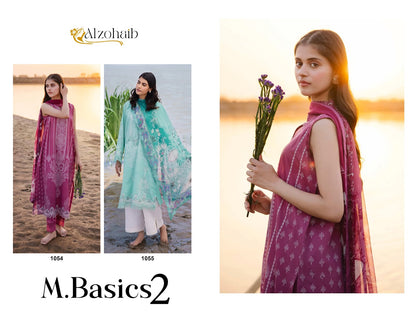 M Basics 2 1054-1055 Al Zohaib Cotton Pakistani Patch Work Suits Wholesaler Gujarat