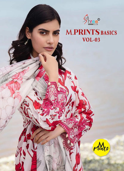 M Print Basics Vol 3 Shree Fabs Pure Cotton Karachi Salwar Suits Wholesaler