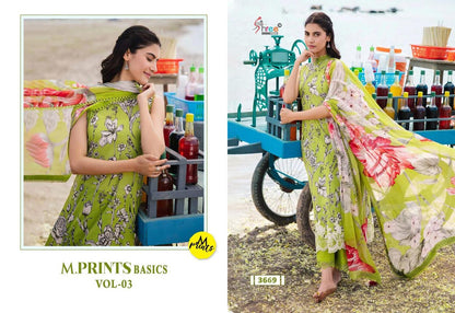 M Print Basics Vol 3 Shree Fabs Pure Cotton Karachi Salwar Suits Wholesaler