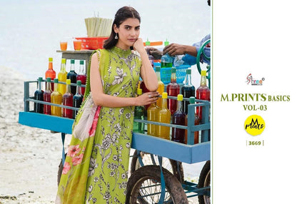 M Print Basics Vol 3 Shree Fabs Pure Cotton Karachi Salwar Suits Wholesaler