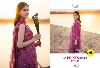 M Print Basics Vol 3 Shree Fabs Pure Cotton Karachi Salwar Suits Wholesaler