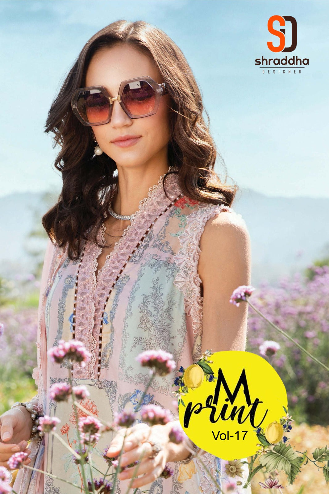 M Print Vol 17 Shraddha Designer Lawn Cotton Pakistani Salwar Suits Exporter Gujarat
