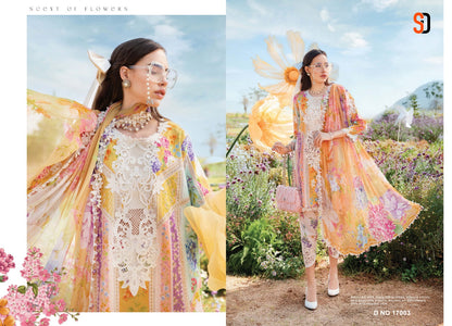 M Print Vol 17 Shraddha Designer Lawn Cotton Pakistani Salwar Suits Exporter Gujarat
