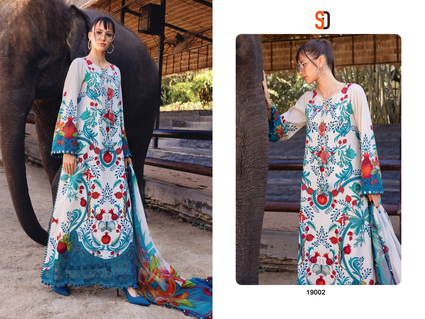 M Print Vol 19 Shraddha Designer Lawn Cotton Pakistani Patch Work Suits Exporter