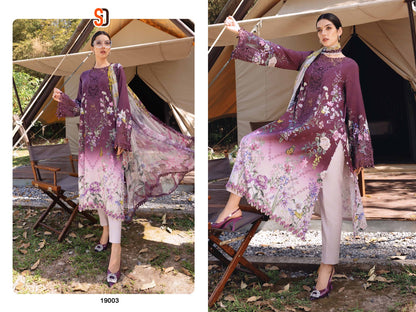 M Print Vol 19 Shraddha Designer Lawn Cotton Pakistani Patch Work Suits Exporter