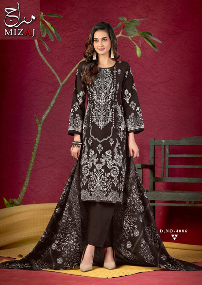 M Print Vol 4 Mizaj Mix Cotton Karachi Salwar Suits Wholesaler India
